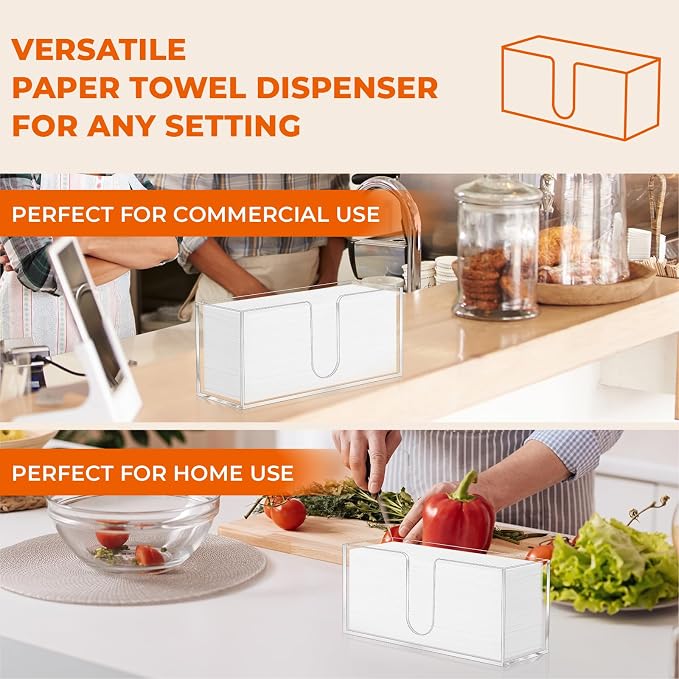2PACK Paper Towel Holder, Countertop Paper Towel Dispenser Bathroom Paper Hand - Image 6