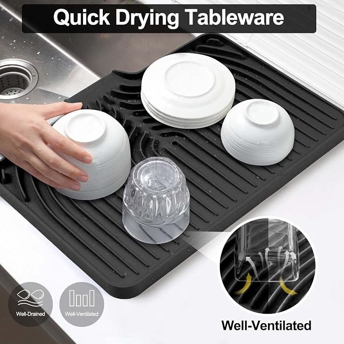 Dish Drying Mat for Kitchen Counter, - Image 4