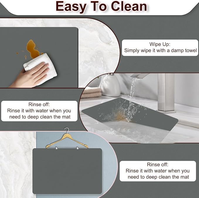 BLESWIN Dish Drying Mat for Kitchen, Coffee Station Matt - Image 4