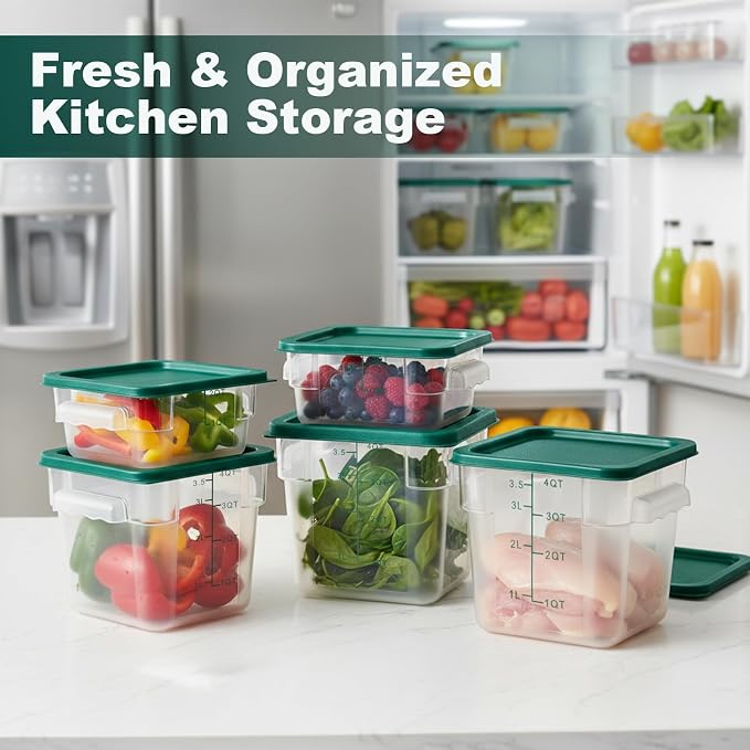 4 Pack 2QT & 4QT Food Storage Containers - Image 2
