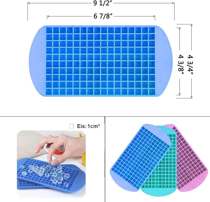 Silicone Ice Cube Tray, 160 Mini Crushed Ice Cube Molds Easy Release Small Ice - Image 5
