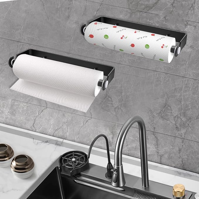 Under Cabinet Paper Towel Holder, Adhesive or Drill Mount Paper Towel Holder - Image 3