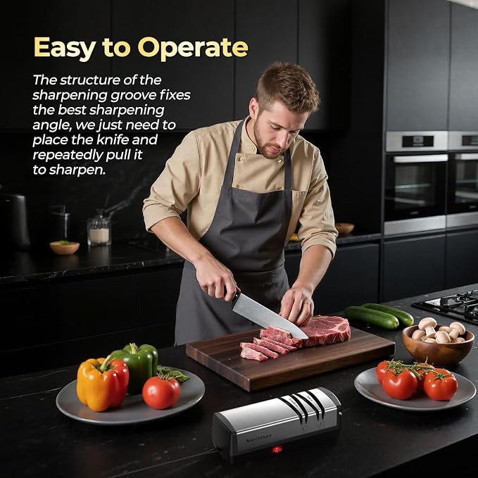 Narcissus Knife Sharpener, Diamond Abrasives Electric Knife Sharpener - Image 7