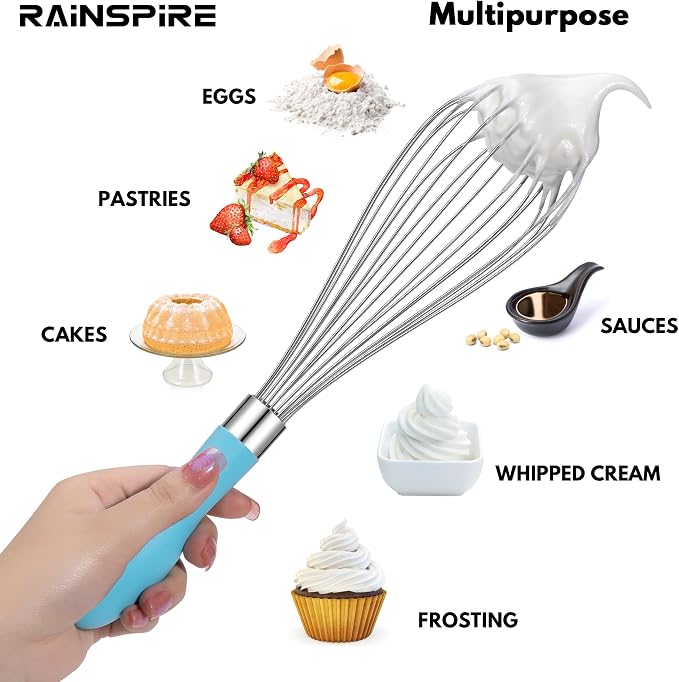 Rainspire 12-Inch Wire Whisk Stainless Steel, Balloon Whisks - Image 5