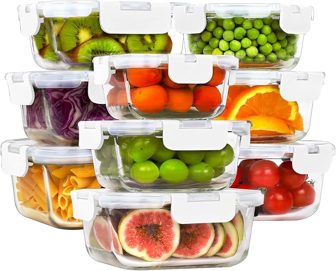 HOMBERKING Glass Food Storage Containers by HOMBERKING