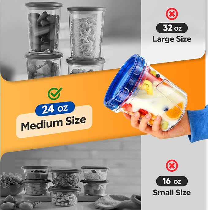 Freezer Storage Containers, Airtight Plastic Food Storage Containers - Image 5