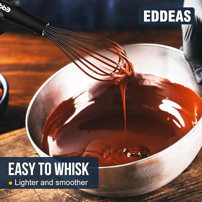 Eddeas Mini Silicone Whisk, Small Silicone Whisk 7+9in, BPA free Non Scratch - Image 7