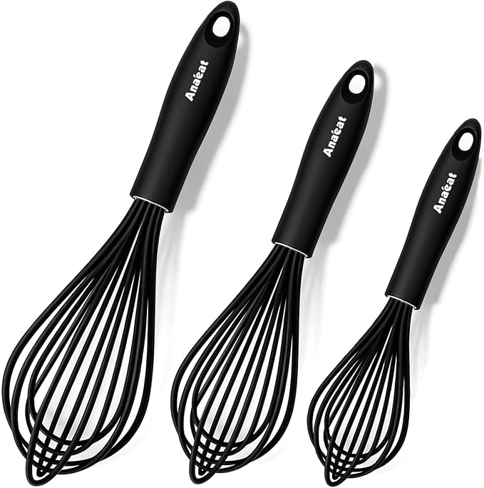 Anaeat Silicone Balloon Whisk, Milk and Egg Beater Blender, Heat Resistant by Anaeat