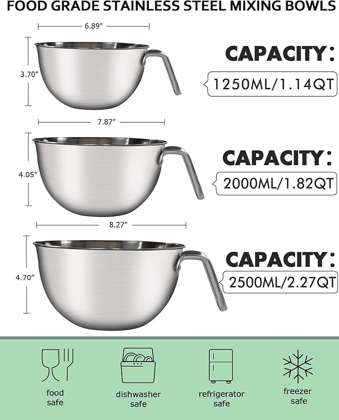 Marsheepy Stainless Steel Mixing Bowls - Image 3