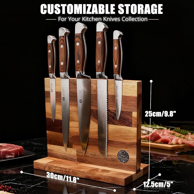 Magnetic Knife Block Set, Double Sided Magnetic Knife Holder - Image 3
