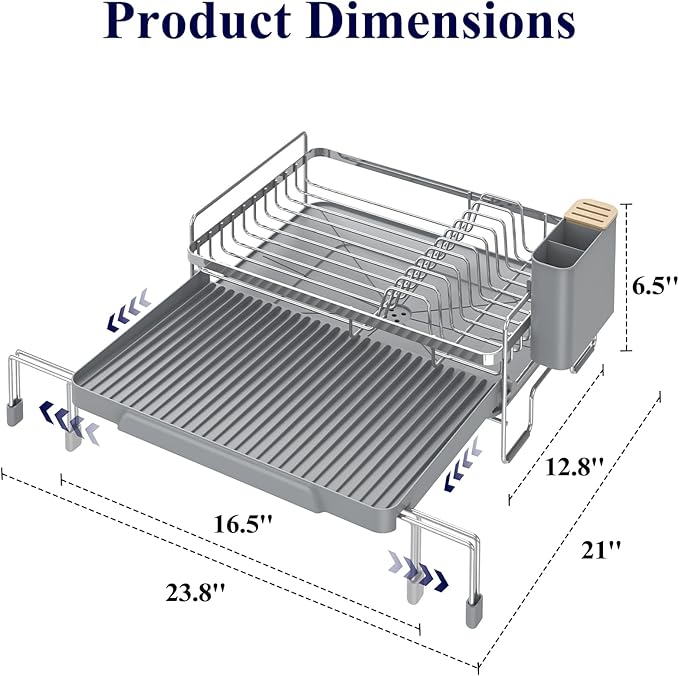 Kitsure Extendable Dish Drying Rack - Image 2