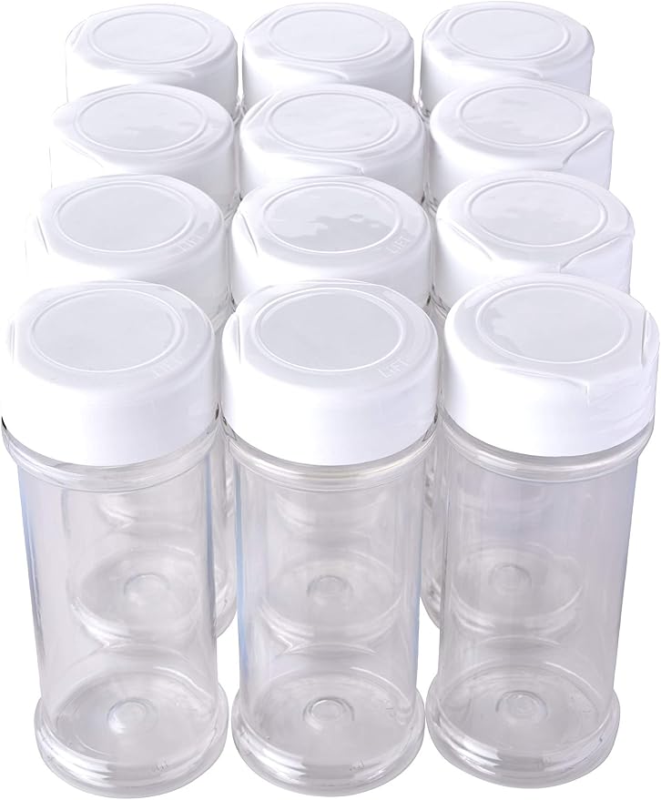 12 Pack of 6 Oz. Empty Clear Plastic Spice Bottles - Image 3