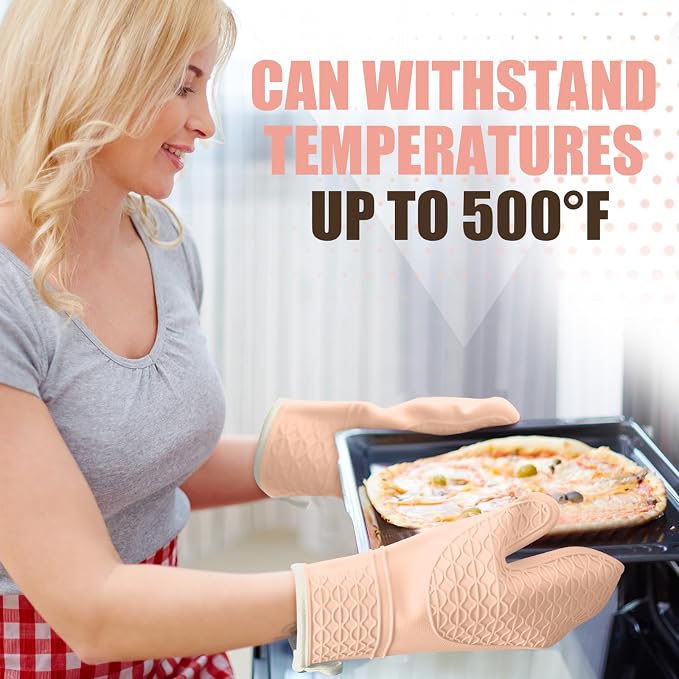 Silicone Oven Mitts, Heat Resistant 2PCS Oven Mitts - Image 7