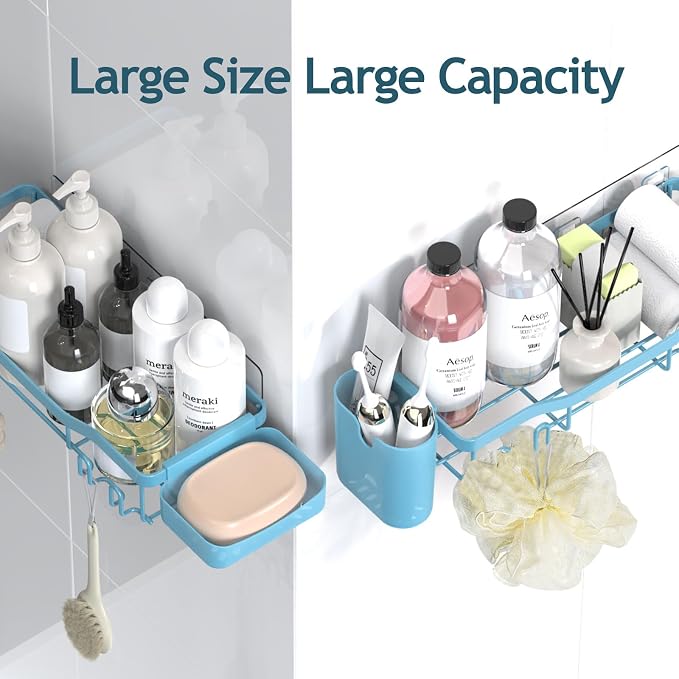 NESOMI Shower Caddy Adhesive Shower Organizer 7-Pack, Rustproof Stainless Steel - Image 9
