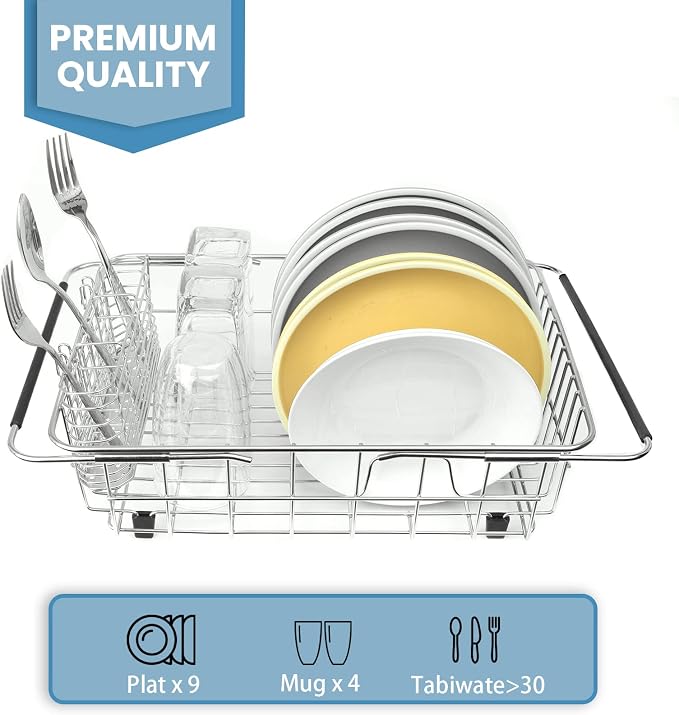 304 Stainless Steel Drying Rack, Expandable, Adjustable Inside The Sink - Image 4