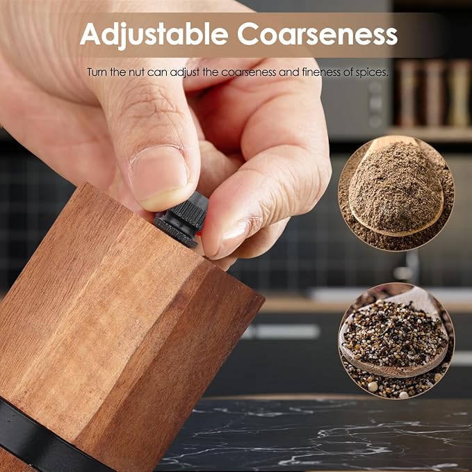 Wooden Salt and Pepper Grinder Set - Image 4