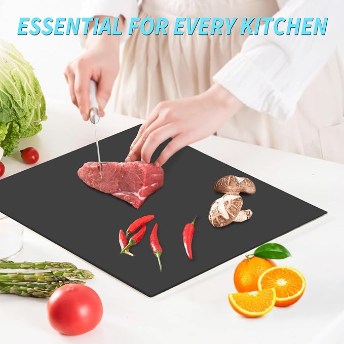 VASUHOME Glass Cutting Board, 16 * 12 inch Set of 1 Tempered Glass Cutting Board - Image 4