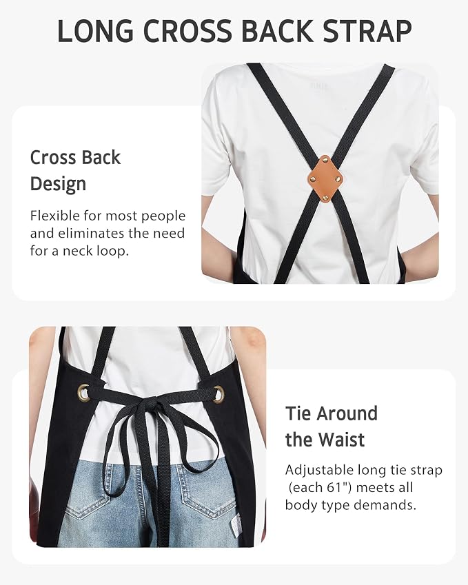 Syntus Chef Apron for Men Women Kitchen Cooking Apron - Image 5