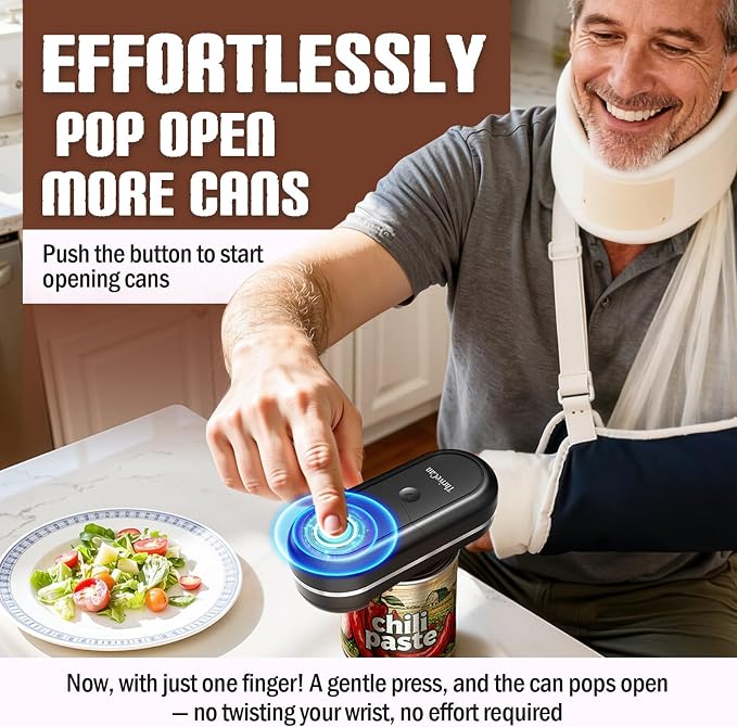 Electric Can Opener, One Touch Automatic Smooth Edge, Hands Free Side Cut Can - Image 7