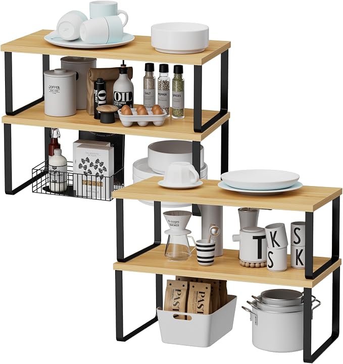 OGEMXU Cabinet Shelf Organizers, 15.7 inches Large Kitchen Counter Shelf - Image 3