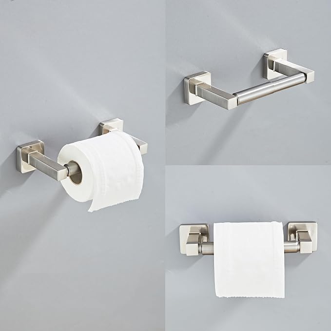 Brushed Nickel Bathroom Hardware Set 4 Pieces, Bathroom Accessories Set - Image 5