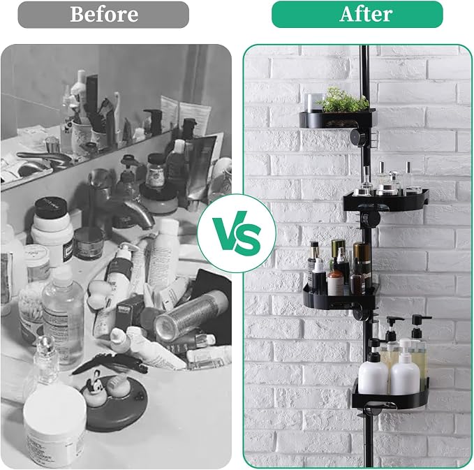 shuang qing 4-Tier Corner Shower Caddy Tension Pole Organizer - Image 8