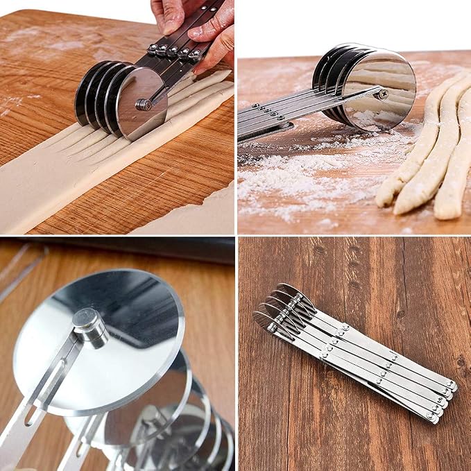 5 Wheel Pastry Cutter, Stainless Pizza Slicer, Expandable Pizza Slicer - Image 6