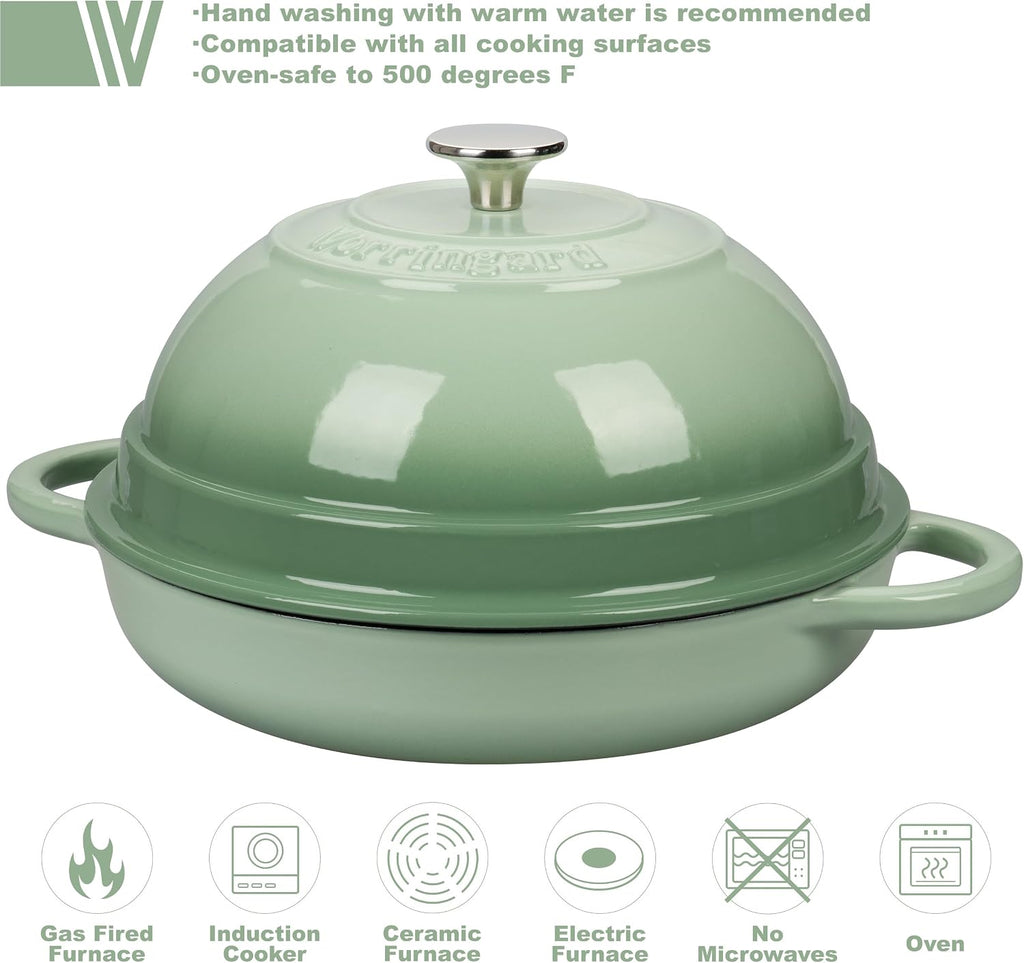 Cast Iron Enameled Dutch Oven Pot with Lid for Bread Baking, Bread
