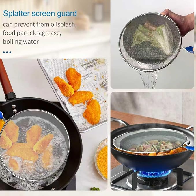 Splatter Screen for Frying Pan, 8 Inch Stainless Steel Small Grease Splatter - Image 6