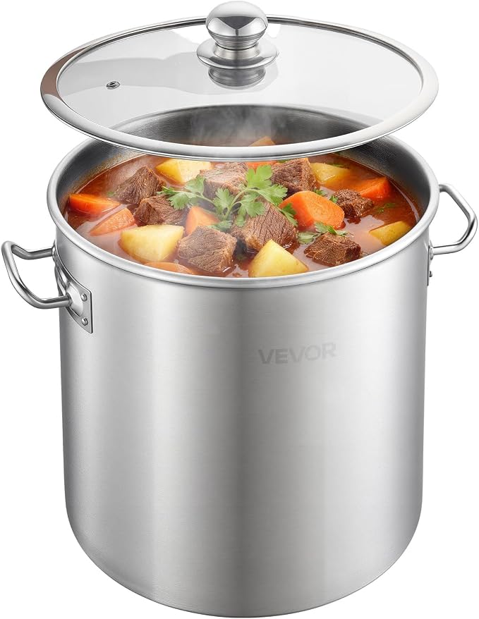 VEVOR Stainless Steel Stock Pot, 21-Quart Stainless Steel Stockpot by VEVOR