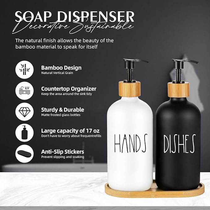 Arktek Glass Soap Dispenser Set - Image 3