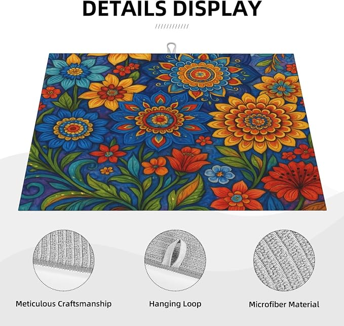 Colorful Mandala Dish Drying Mats - Image 4