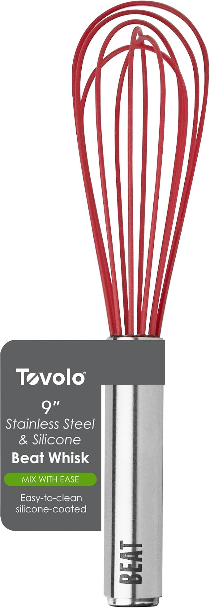 Tovolo Whisk 9 Inch Heavy Duty Silicone Wire Stainless Steel Whisker by Tovolo
