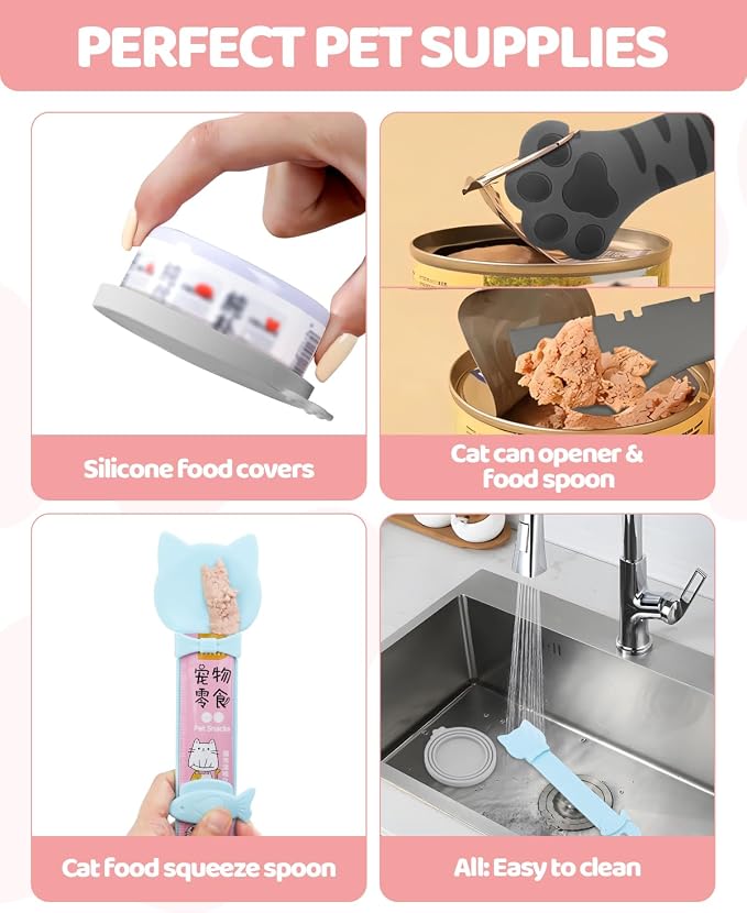 5 PCS Cat Food Can Covers Lids Set, Silicone Pet Food Can Lids - Image 7