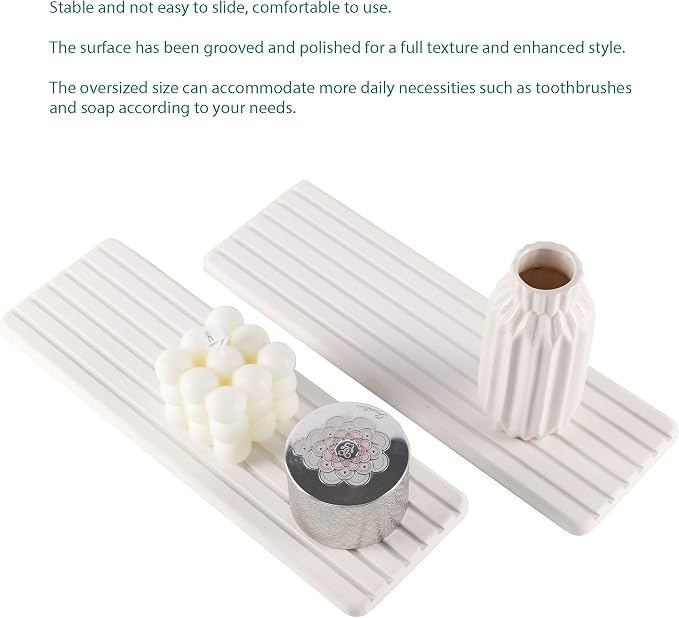 NiuYichee 2 PCS Water Absorbent diatomite Coasters, 12.2" x 4" Water Absorbing - Image 5