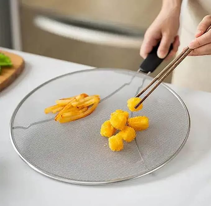 Splatter Screen for Frying Pan, Stainless Steel Grease Splatter Guard Splatter - Image 2