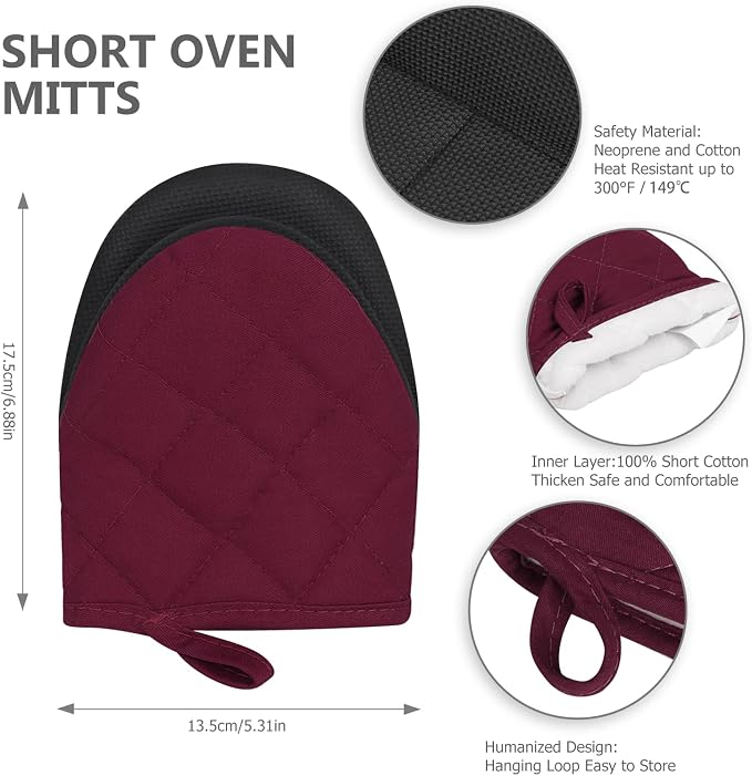 1 Pair Short Oven Mitts - Image 3