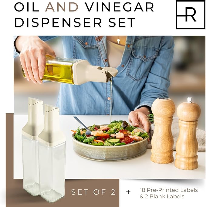 Oil Dispenser Bottle – Set of 2 17oz/500ml Oil and Vinegar Dispenser - Image 3