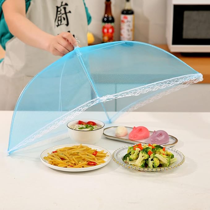 6 Pack Colored Mesh Food Cover Tents by Winknowl, Reusable and Collapsible - Image 4