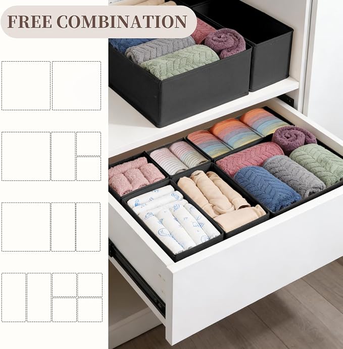 Drawer Organizer Clothes, 16 Pack Dresser Organizer Bins, Foldable Closet - Image 4