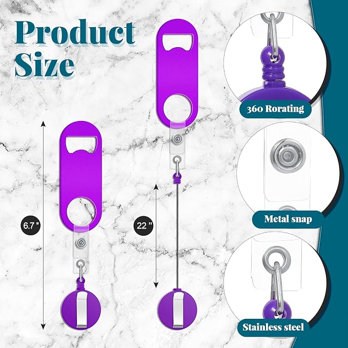 Honoson 8 Pieces Retractable Flat Bottle Opener Bartender Beer Opener - Image 2