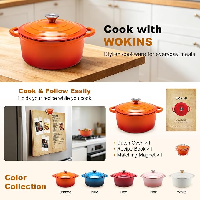 Enameled Cast Iron Dutch Oven - 7QT Pot - Image 2