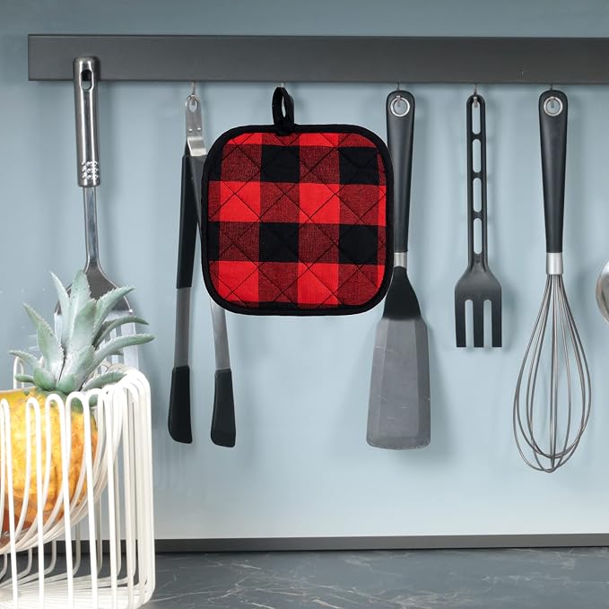 Joyhalo 4 Pack Pot Holders for Kitchen, Cotton Oven Holder - Image 8