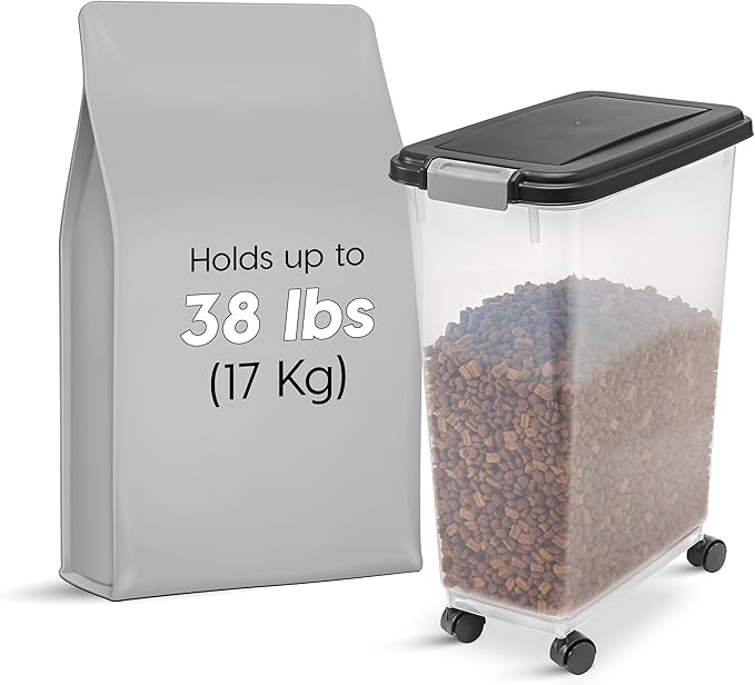 IRIS USA Airtight Dog Food Storage Container, Attachable Wheels, - Image 2