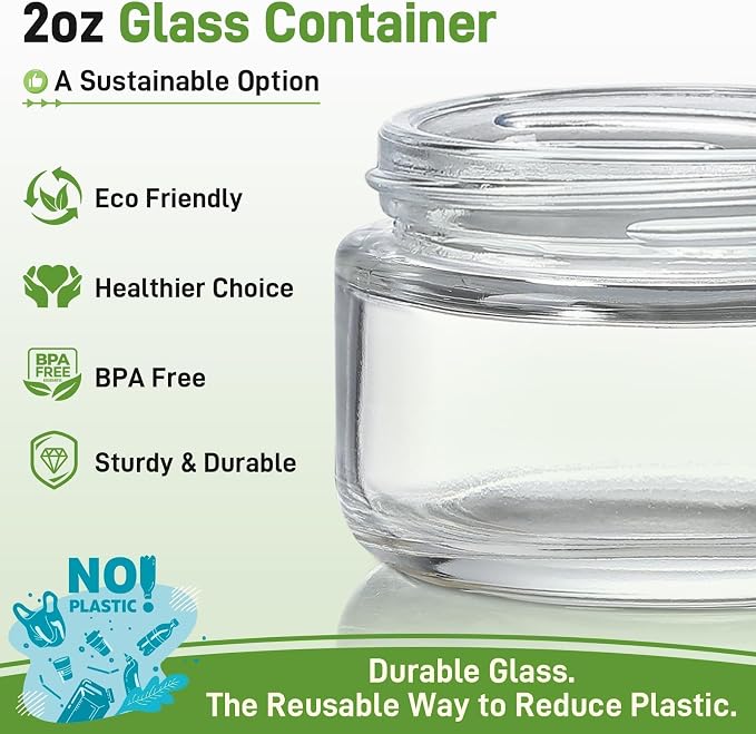 NETANY 2oz Glass Salad Dressing Containers, To Go Glass Jars - Image 2