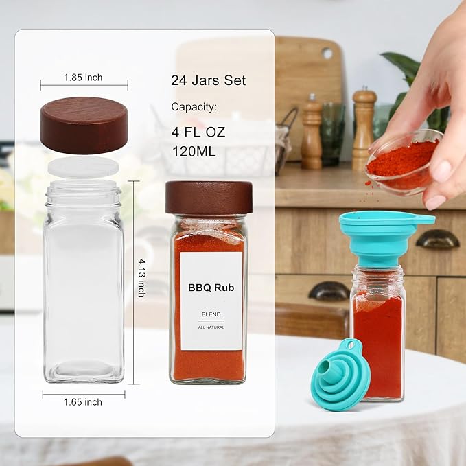 30 Pcs Spice Jars, 4oz Seasoning Containers - Image 2