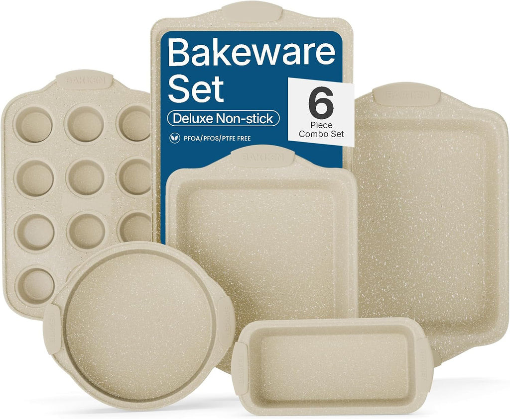 6-Piece Deluxe Nonstick Baking Pan Set - Professional Grade Carbon