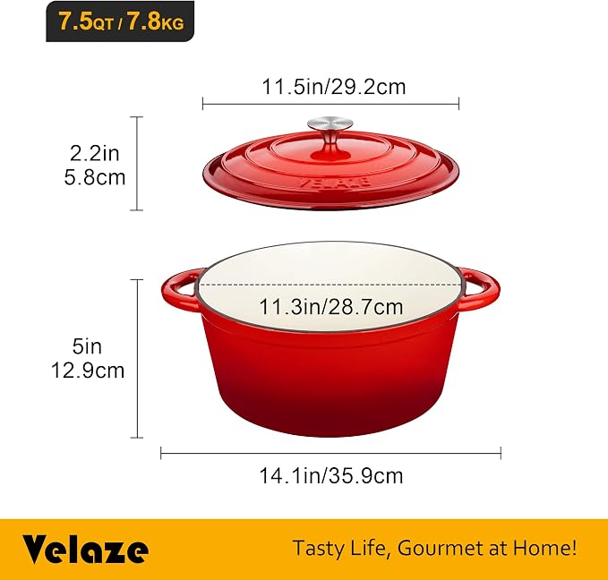 Velaze 7.5 QT Dutch Oven Pot - Image 2