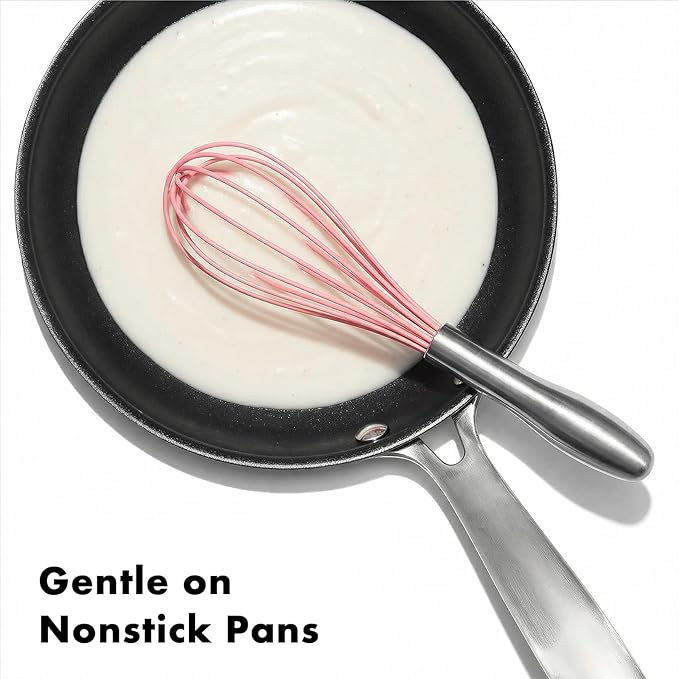 OYV 10-Inch Pink Silicone Whisk, Heat Resistant 480°F Kitchen Whisk - Image 2