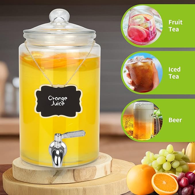 1 Gallon Beverage Dispenser 2 Pack, Stainless Steel Spigot Drink Dispenser - Image 4